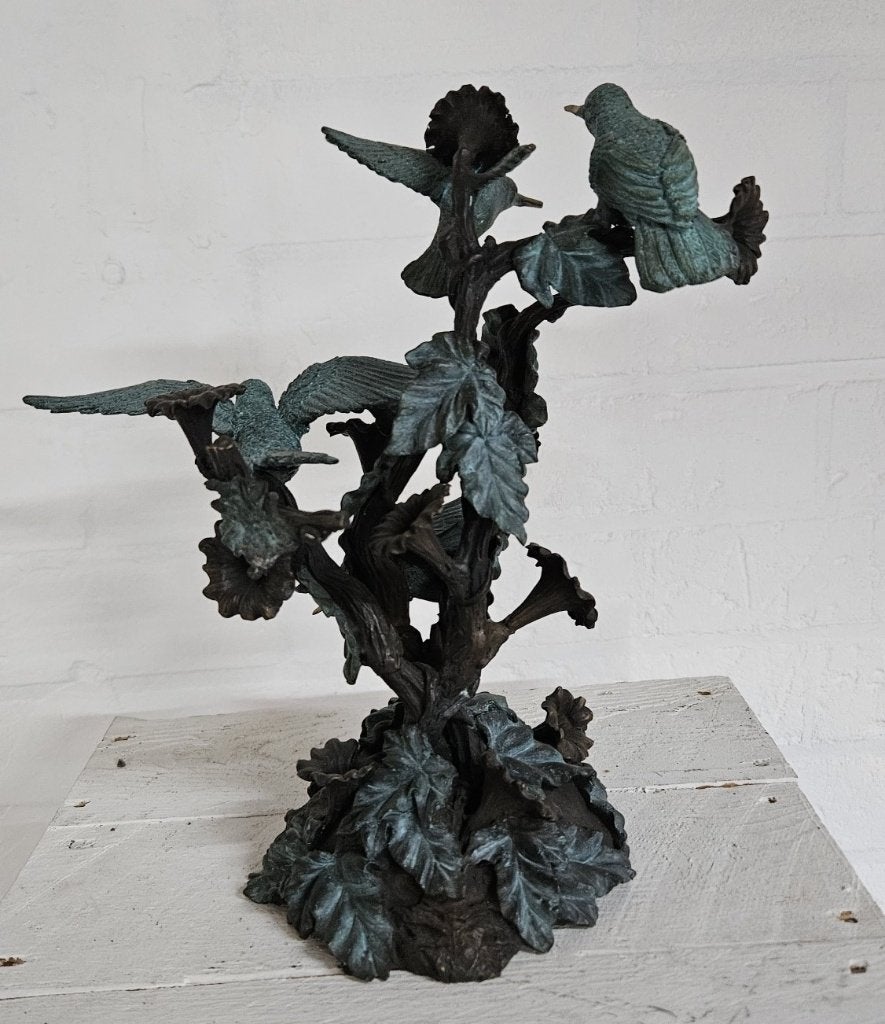 4 KOLIBRIES / BRONZEN BEELD / VOGEL, Ophalen of Verzenden, Nieuw, Vogel, Beeldje of Figuurtje