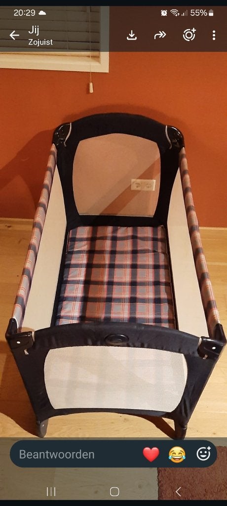 campingbed in goede staat, Ophalen, Zo goed als nieuw, Minder dan 140 cm, Minder dan 70 cm