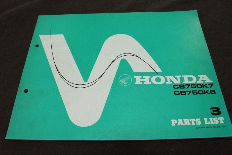 Honda CB750 K7 K8 1978 motorcycle parts list CB 750 SOHC, Ophalen of Verzenden, Honda