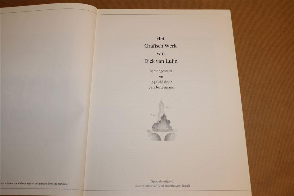Grafisch werk Dick van Luijn — Met Houtdruk - Genummerd ex., Ophalen of Verzenden, Zo goed als nieuw