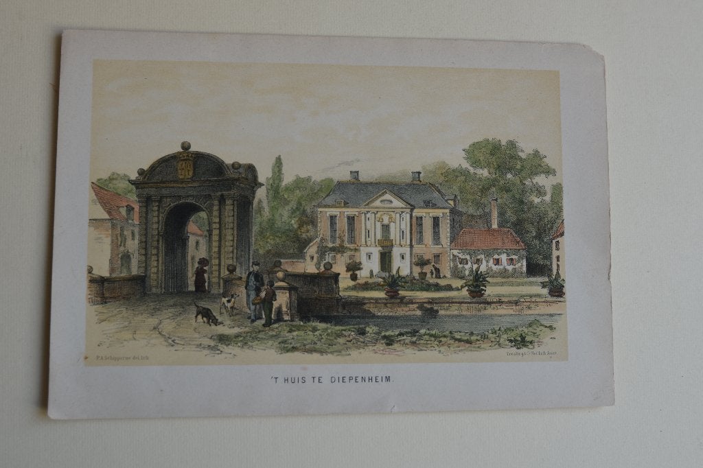 DIEPENHEIM LITHO P.A. Schipperus J. Craandijk OVERIJSSEL E45, 1800 - 1899, Stadsgezicht, 22 cm, Ophalen of Verzenden