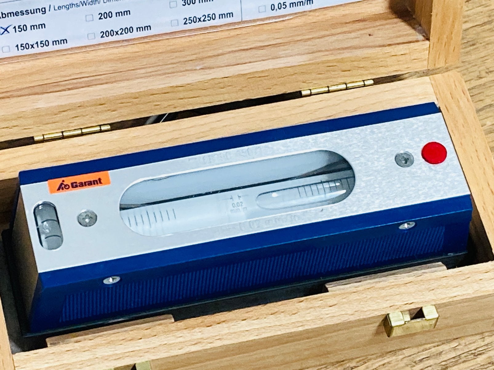 Machinewaterpas 0.02 mm/m 150 mm lang, Ophalen of Verzenden, Zo goed als nieuw