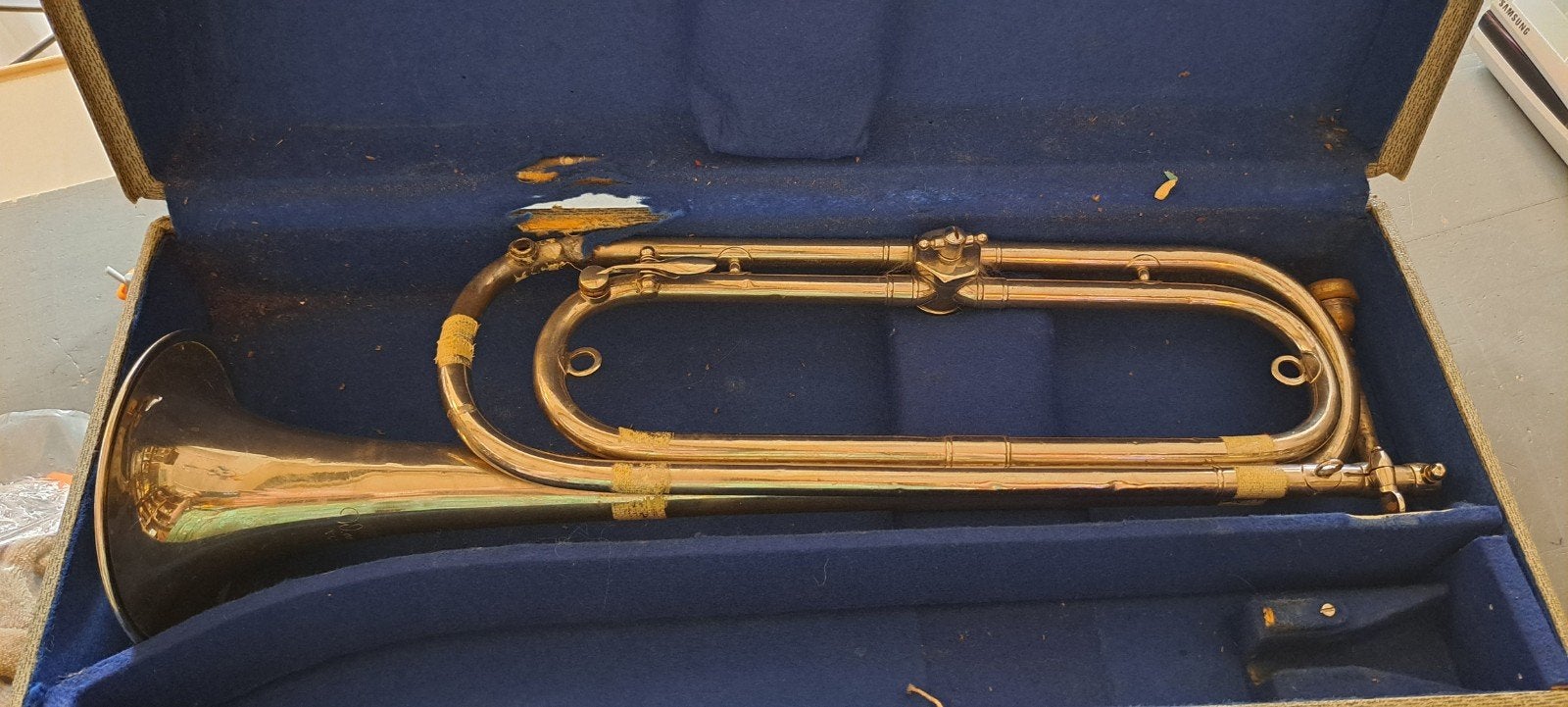 Vintage Trompet met Koffer - Gebruikt, Gebruikt, Onbekend, Ophalen of Verzenden, Onbekend