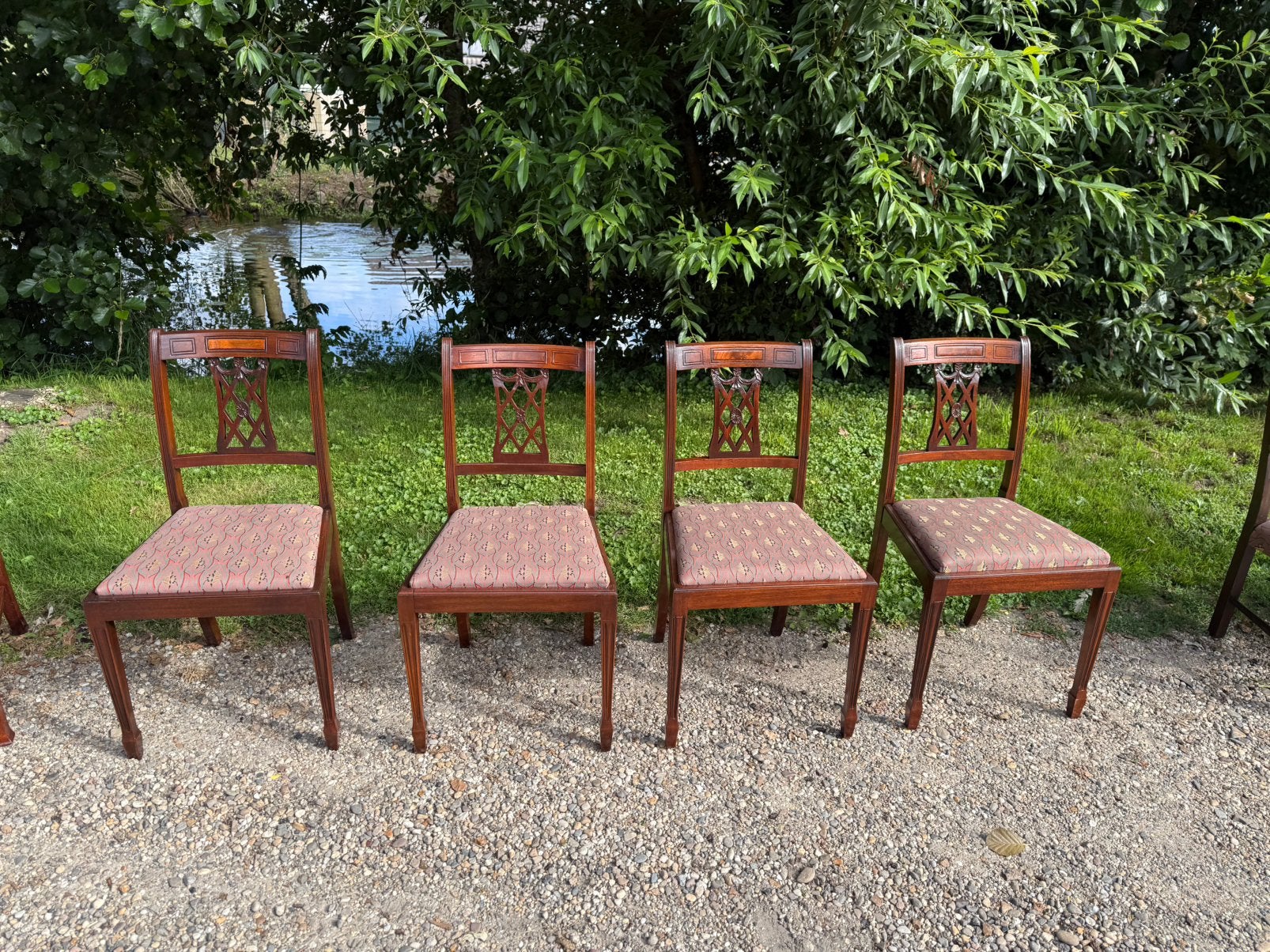 Antieke mahonie stoelen –  deels Reprodux, Ophalen