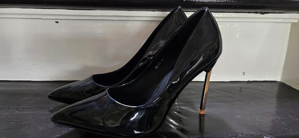 Nieuwe Italiaanse zwarte lak pumps - Maat 41, Pumps, Zwart, Italiaans, Nieuw