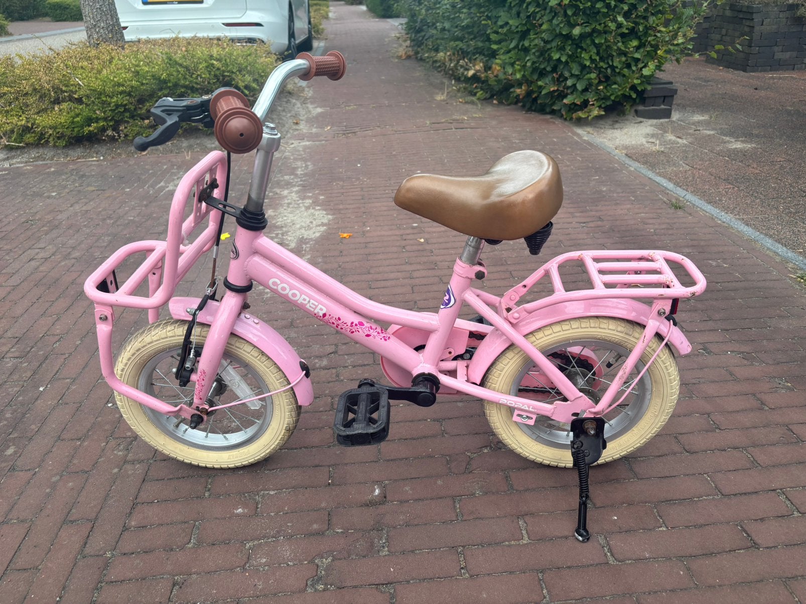 Popal cooper meisjes fiets zijwielen aanwezig, Ophalen, Zo goed als nieuw, 14 inch of minder