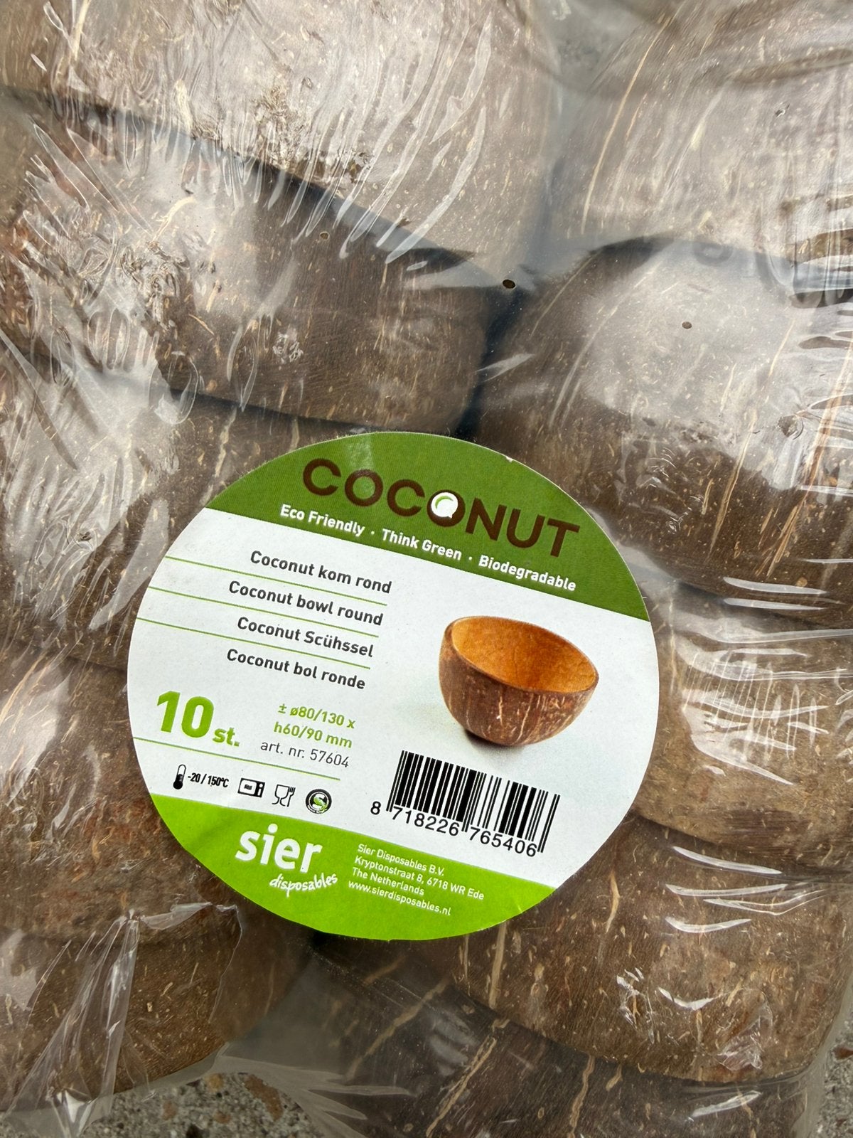 300x Kokosnoot Kommen Rond Ø 8-13 cm | Duurzaam Horeca, Ophalen of Verzenden