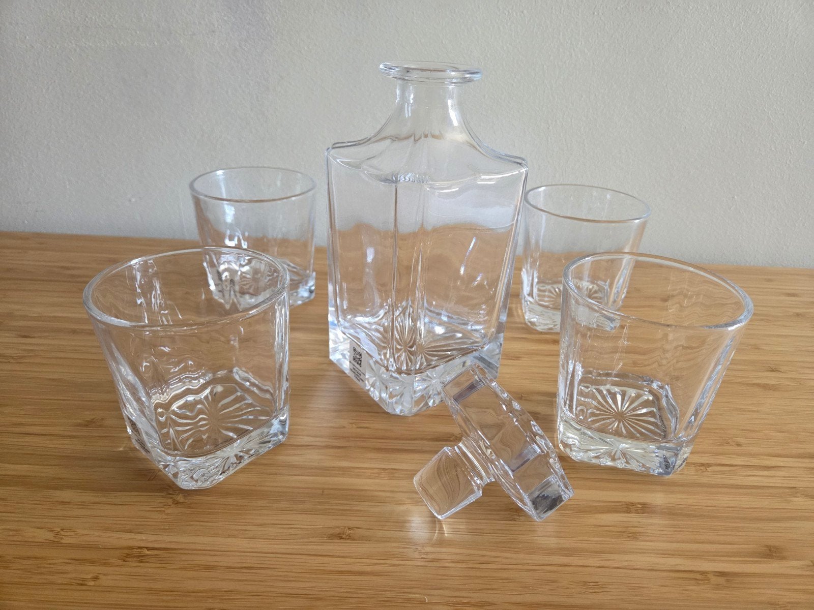 Whisky karaf set met 4 glazen - Nieuw en zware kwaliteit, Ophalen of Verzenden