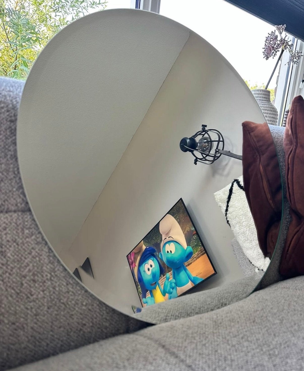 Ronde spiegel 55 cm gratis af te halen, Ophalen, Gebruikt, Rond, Minder dan 100 cm