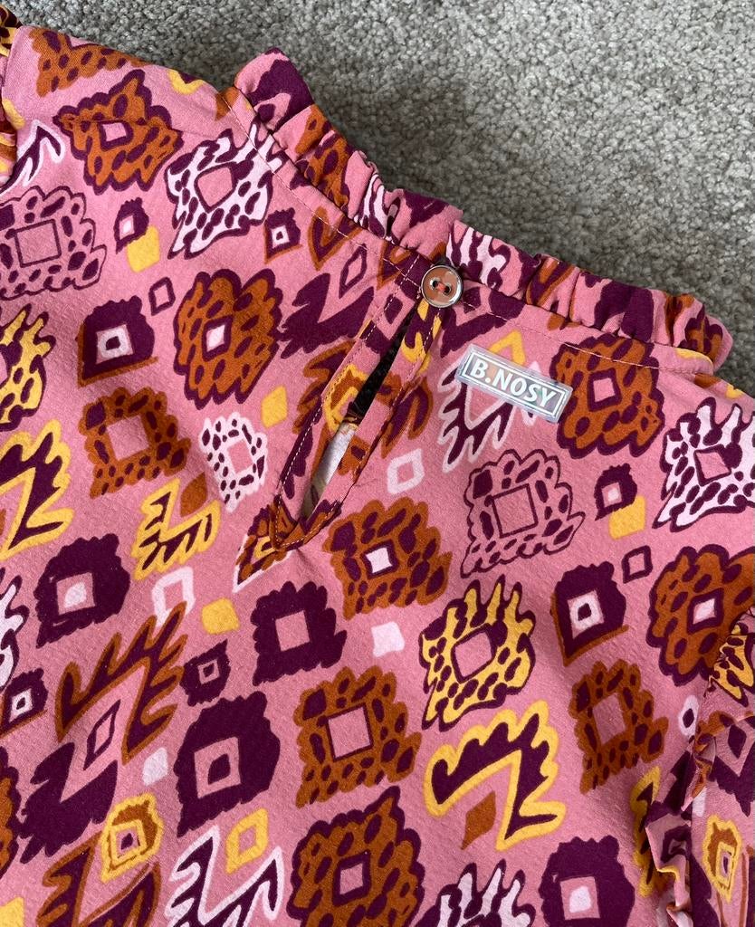 B.Nosy blousje roze met print Maat 116, Kinderen en Baby's, Kinderkleding | Maat 116, Ophalen of Verzenden, Gebruikt, Meisje, Overhemd of Blouse