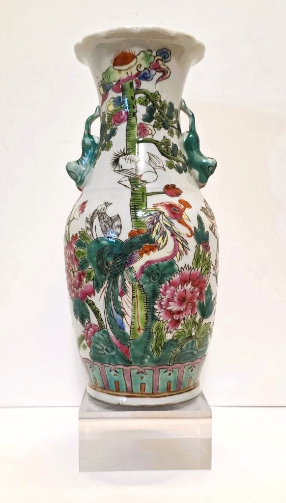 Chinese porseleinen vaas, Famille Verte., Antiek en Kunst, Ophalen of Verzenden