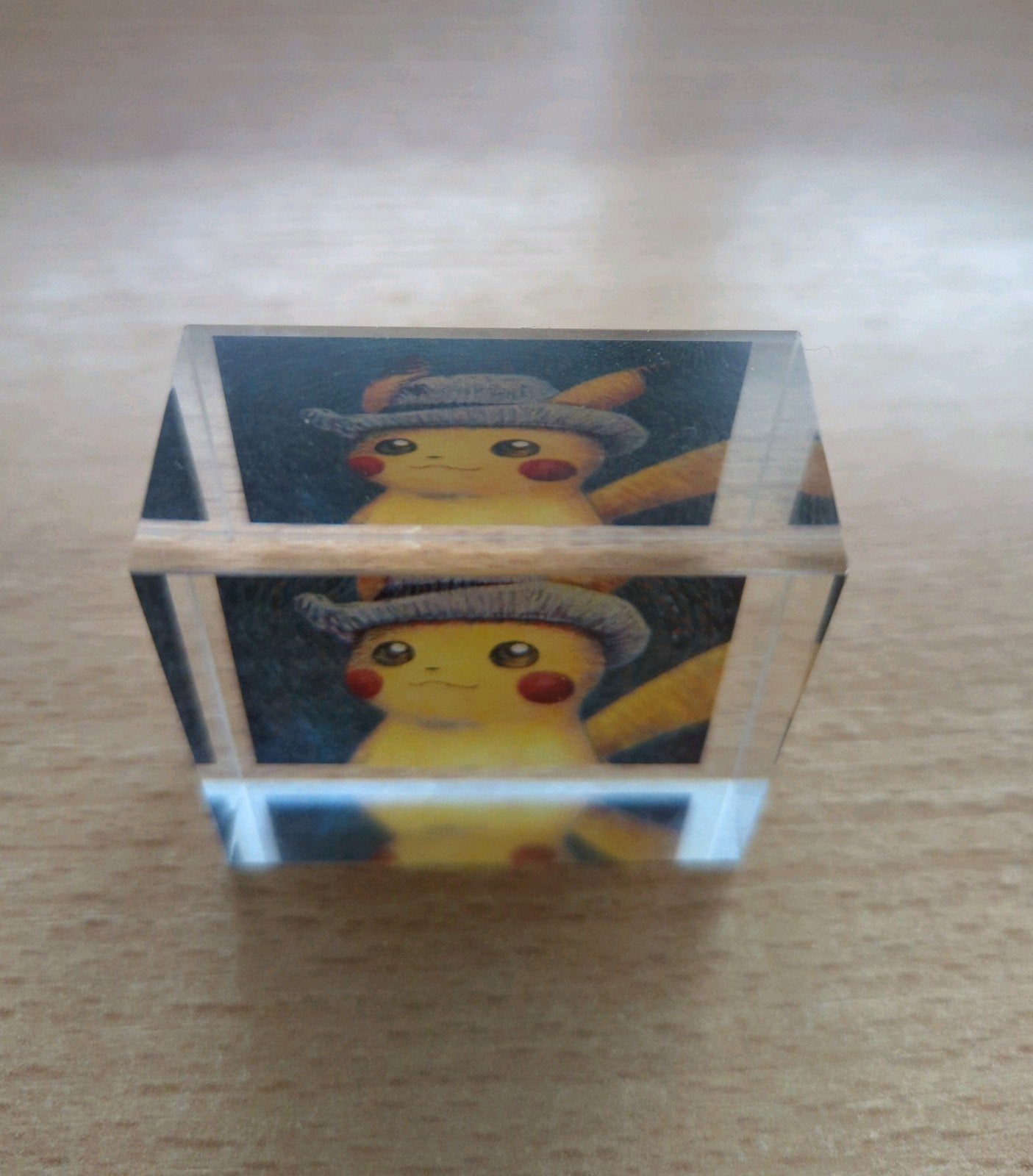 Luxe Pokémon Vincent van Gogh glazen Pikachu fotoblok, Ophalen of Verzenden, Nieuw, Overige typen