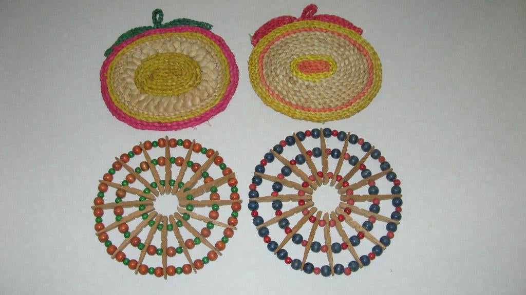 retro onderzetters 18cm, Ophalen of Verzenden, Zo goed als nieuw, Pot of Pan