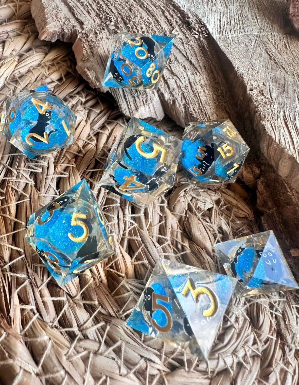 DND dice / cats / D&D / Dobbelstenen / Liquid / nieuw, Hobby en Vrije tijd, Ophalen of Verzenden, Nieuw, Overige soorten