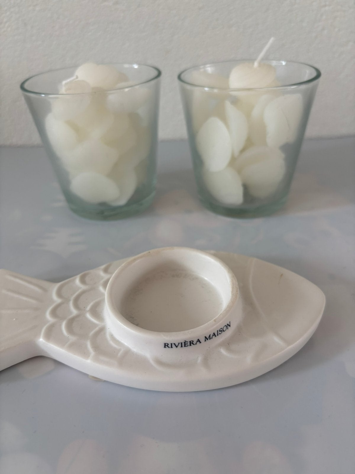Riviera Maison setje nieuw, Wit, Overige typen, Ophalen of Verzenden, Glas