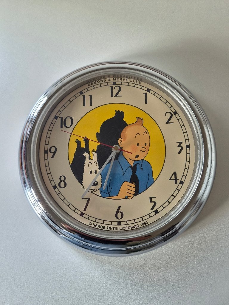 Kuifje / Tintin klok / wandklok, Ophalen of Verzenden, Kuifje, Zo goed als nieuw, Overige typen