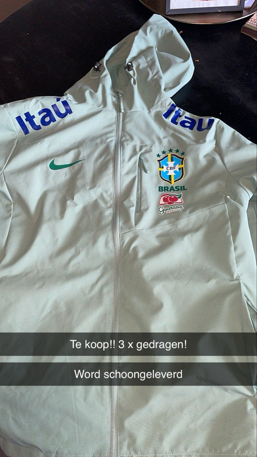 Nike Brazilië Windrunner Jas - Maat L (valt kleiner), Ophalen of Verzenden, Gedragen, Maat 52/54 (L), Groen