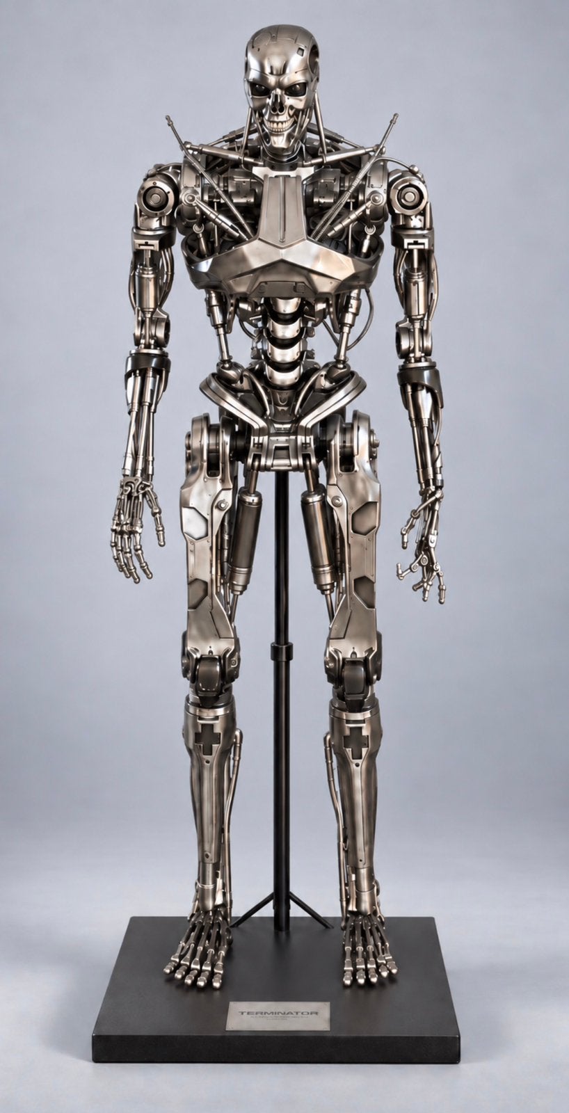 “UNIEK 1/1 Terminator Genisys T-800 198 cm Volledig RVS 1:1, Ophalen