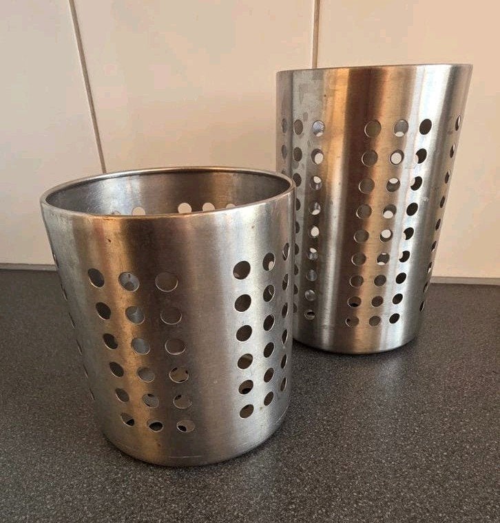 IKEA RVS Bestekbakken/Pennenbakken - Set van 2, Huis en Inrichting, IKEA, Zilver, Ophalen of Verzenden, Metaal