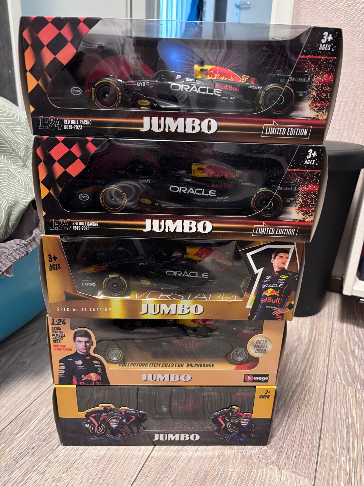 5 Max Verstappen Jumbo modelauto's 1:24, Kinderen en Baby's, Ophalen, Nieuw
