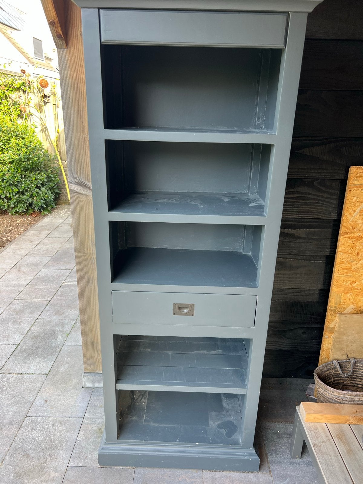 Landelijke/brocante opbergkast of boekenkast, Ophalen, Gebruikt, 50 tot 100 cm, Met lade(s)