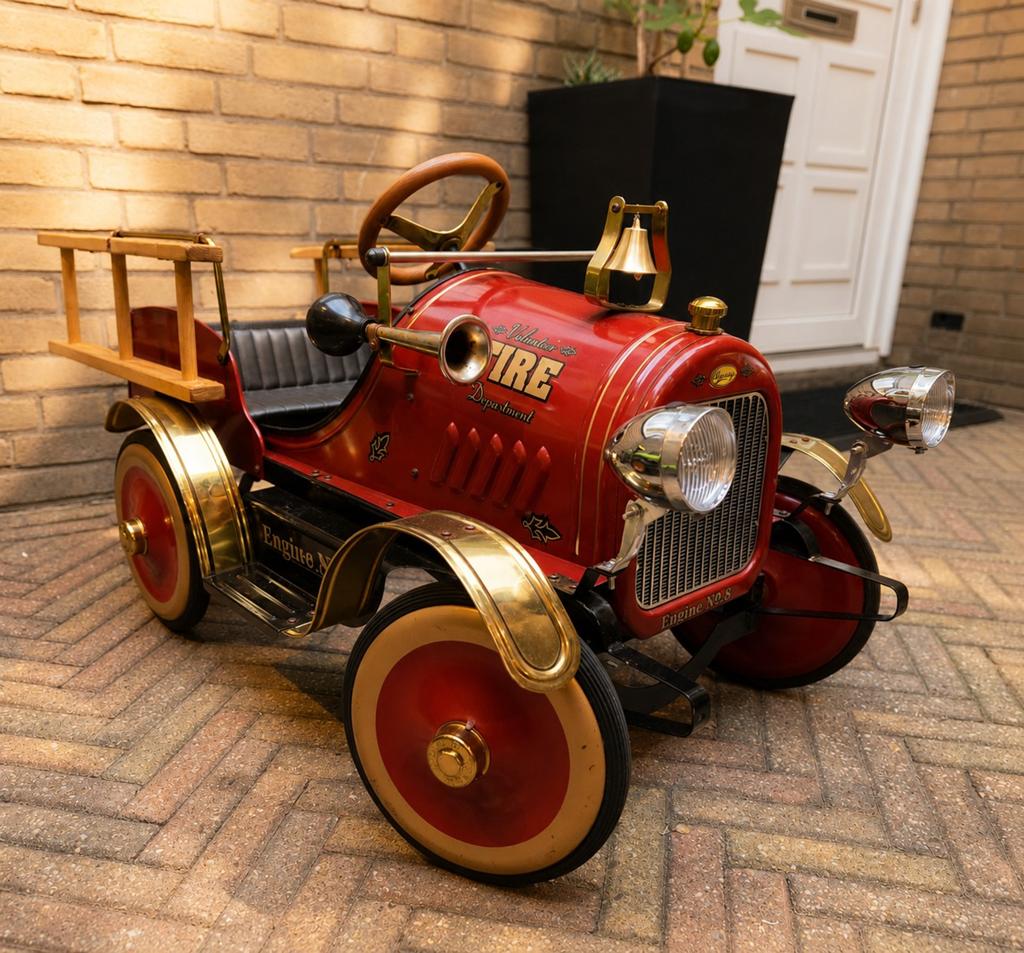 Vintage Antieke Brandweer Trapauto - Uniek Verzamelobject **, Ophalen, Gebruikt