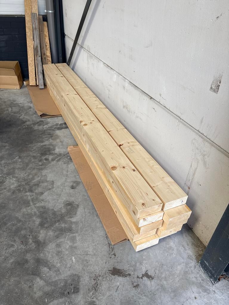 5x Vuren Balk Geschaafd 75x175mm (netto 70x170mm) 300cm, Ophalen of Verzenden, Zo goed als nieuw