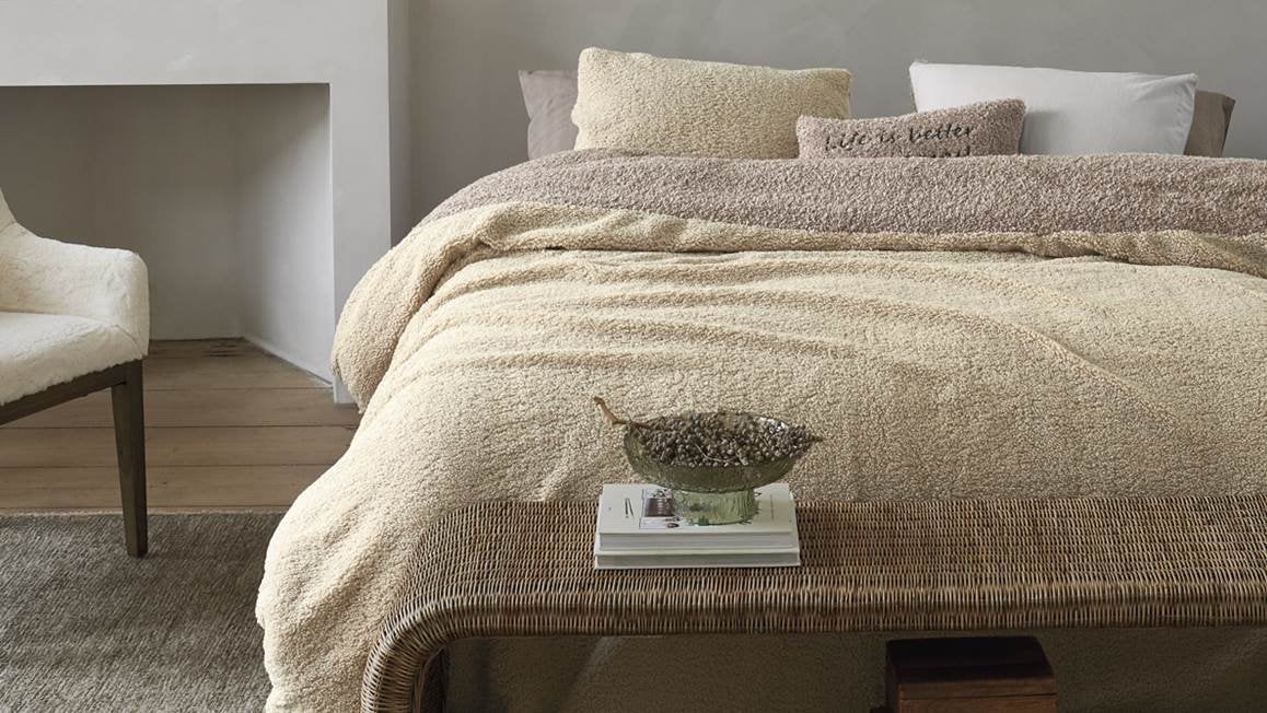 Rivièra Maison Huggle Dekbedovertrek - Comfortabel & Stijlvo, Lits-jumeaux, Beige, Dekbedovertrek, Overige materialen