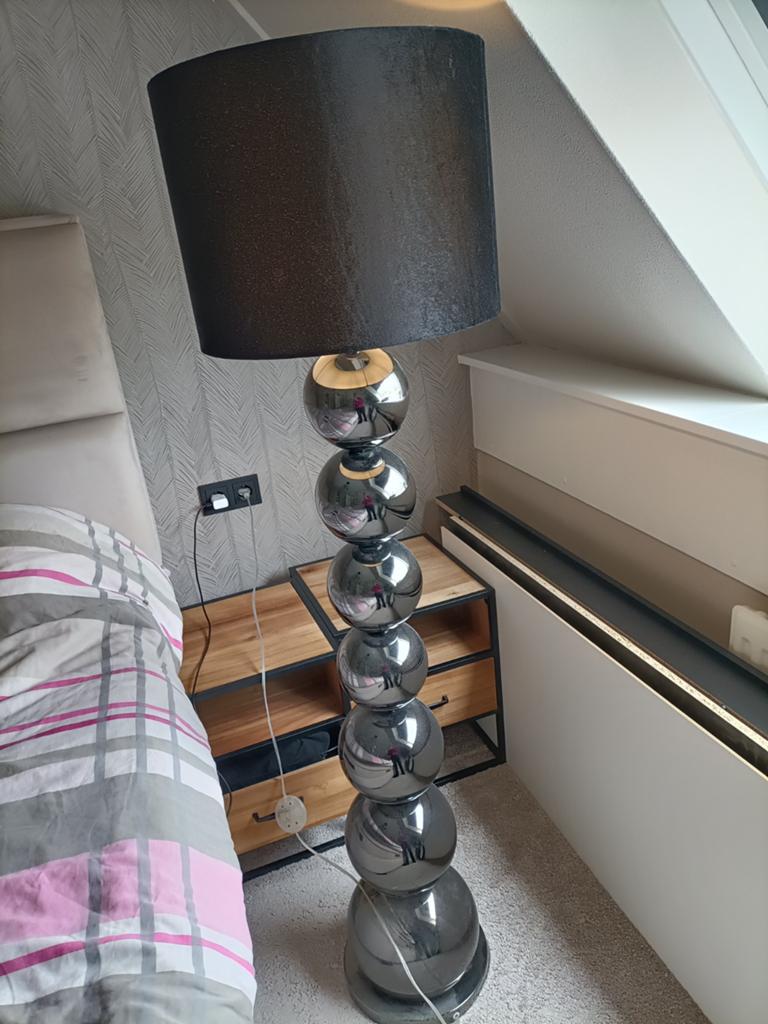 Stijlvolle Eric Custer stijl vloerlamp, 150-155 cm hoog, Ophalen, Gebruikt, Metaal, Modern
