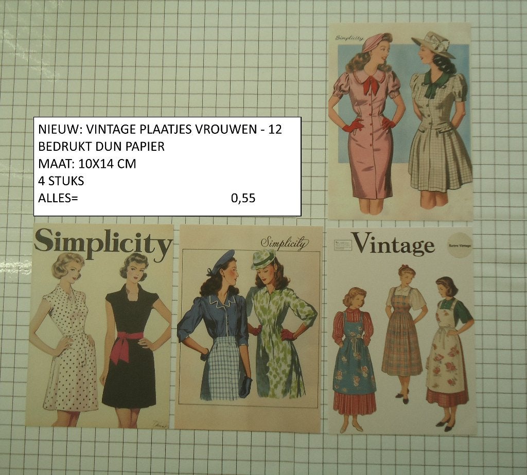 vintage plaatjes vrouwen 12 ( alleen verzenden, Ophalen, Nieuw, Man of Vrouw, Knipvel