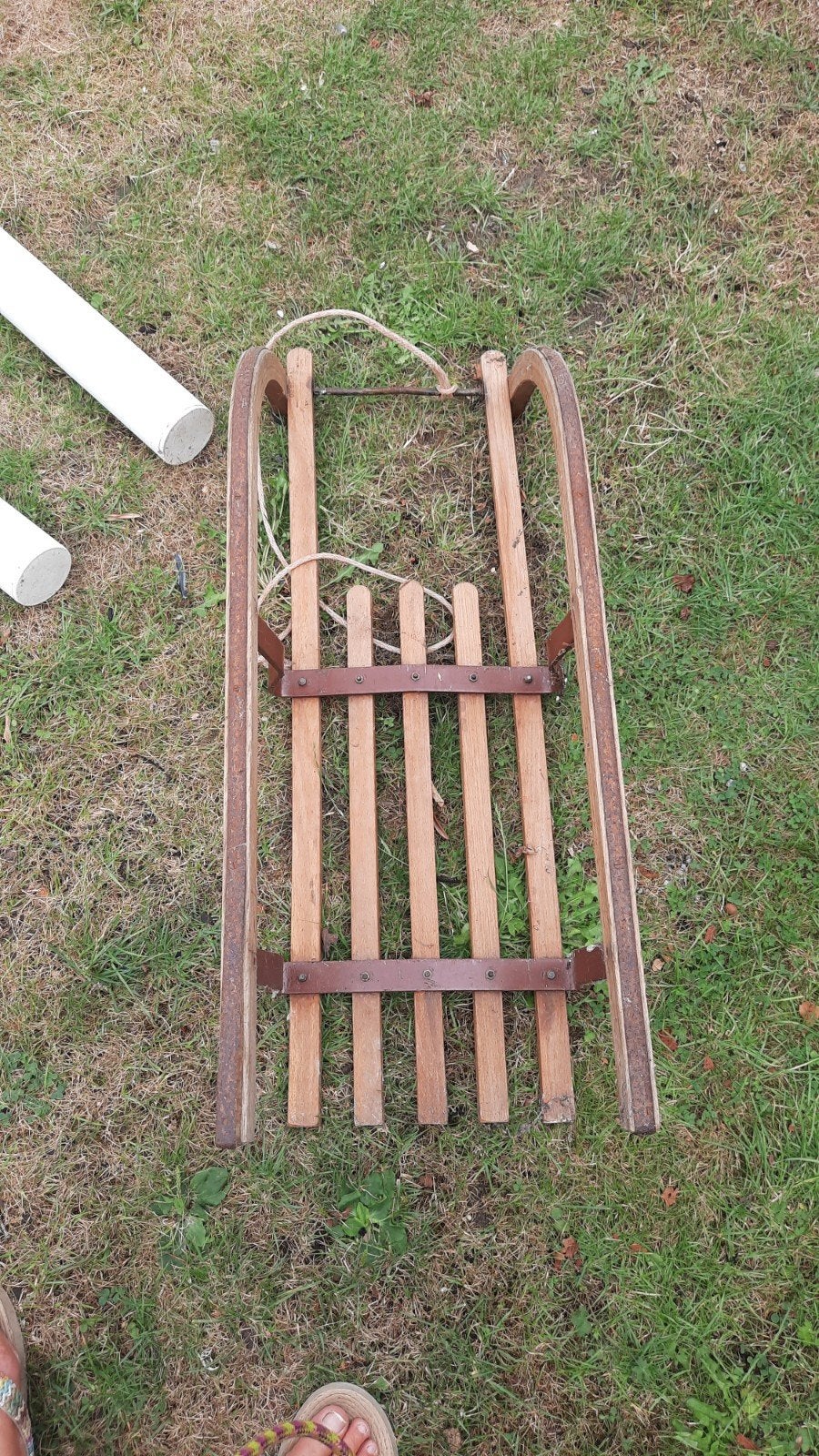 Vintage houten slee Davoser Schlitten, Kinderen en Baby's, Speelgoed | Buiten | Sleeën, Ophalen of Verzenden, Gebruikt, Hout