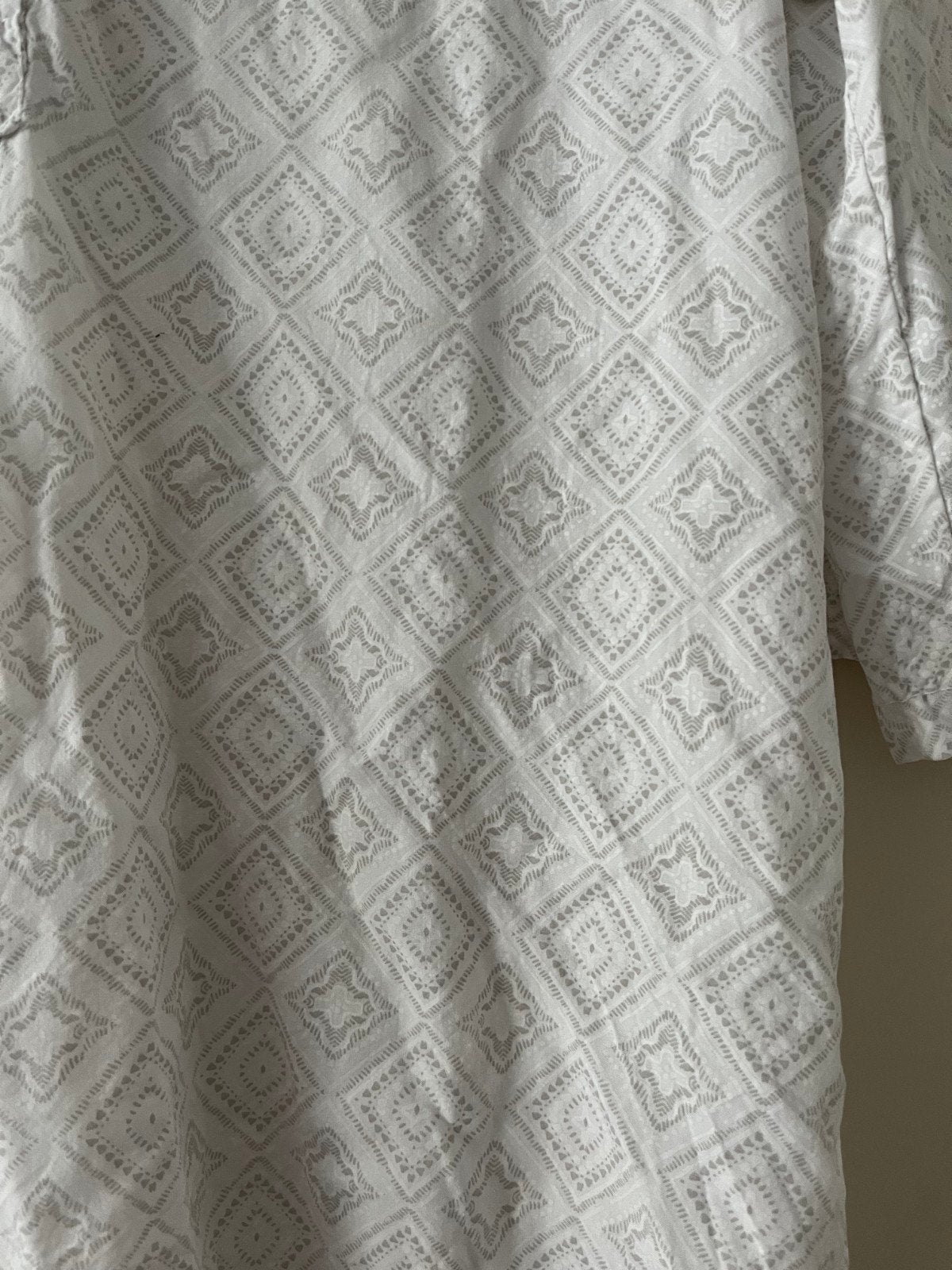 Witte tuniek (met grijs), 3/4 mouw maat 42 in nieuwstaat, Ophalen of Verzenden, Zo goed als nieuw, Wit