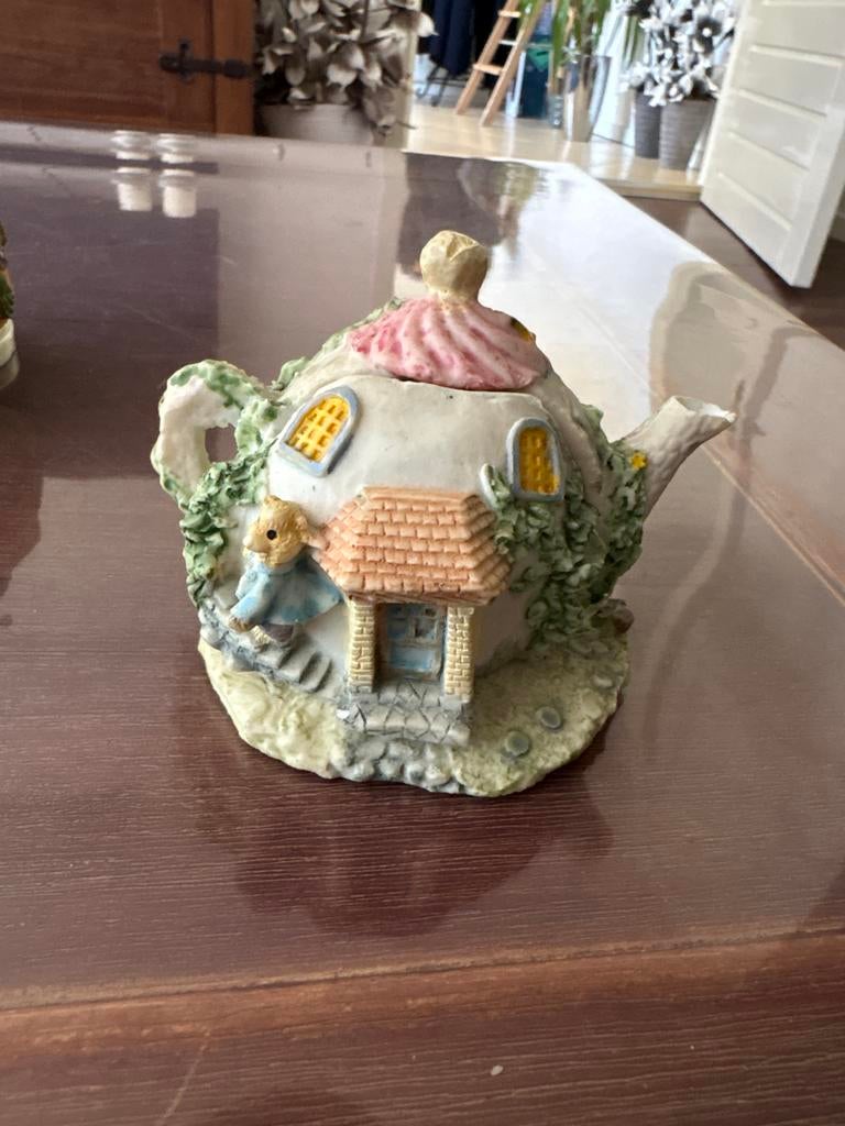 Vintage decor theepot - Uniek sprookjeshuisje, Ophalen of Verzenden