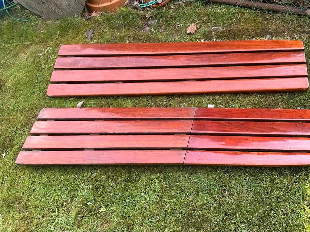 Teakhouten bankjes voor boot - 2 stuks, Watersport en Boten, Ophalen of Verzenden, Zo goed als nieuw