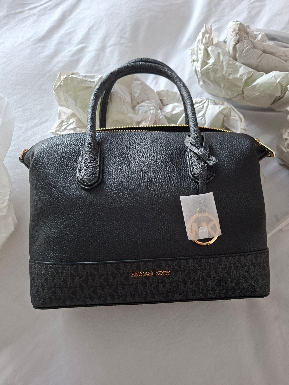 Michael Kors Tas NIEUW Hyde Zwart getrommeld leer, Ophalen of Verzenden, Nieuw, Zwart, Handtas