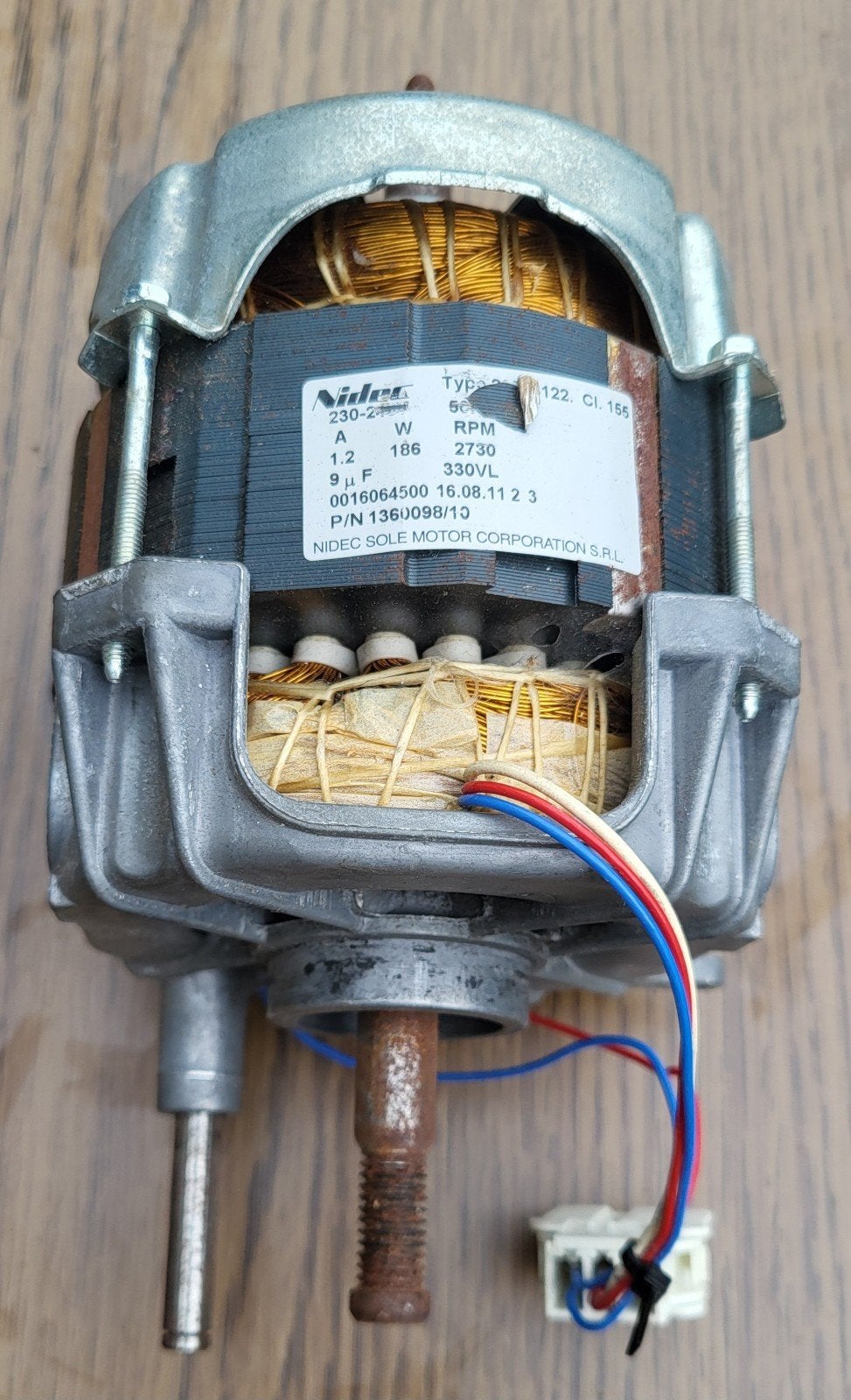 Elektromotor wasmachine nidec 240V, Doe-het-zelf en Verbouw, Ophalen of Verzenden, Gebruikt, Elektromotor, 1800 rpm of meer