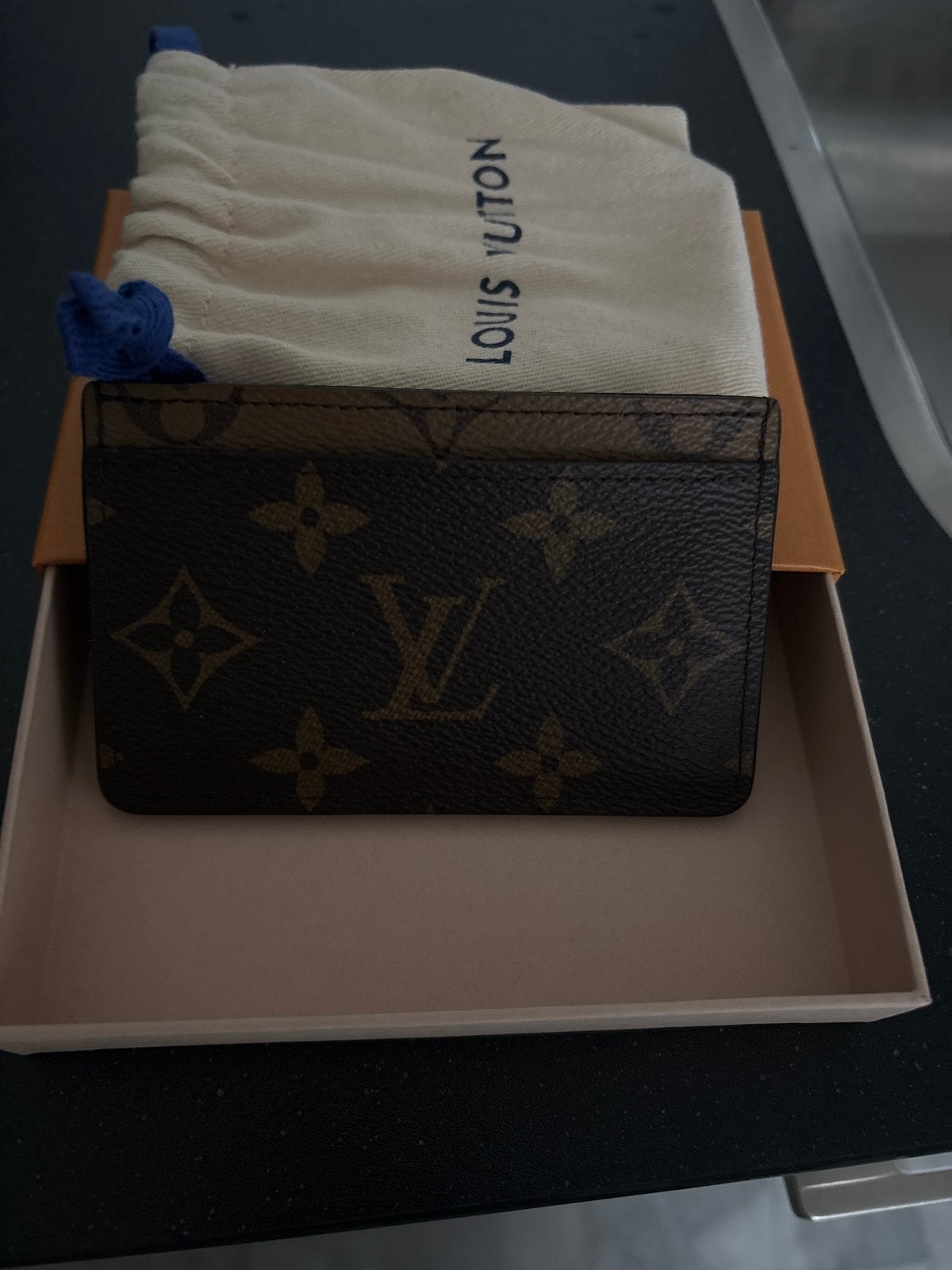Louis Vuitton Monogram Cardhouder, Sieraden, Tassen en Uiterlijk, Portemonnees, Ophalen, Zo goed als nieuw, Bruin, Overige merken