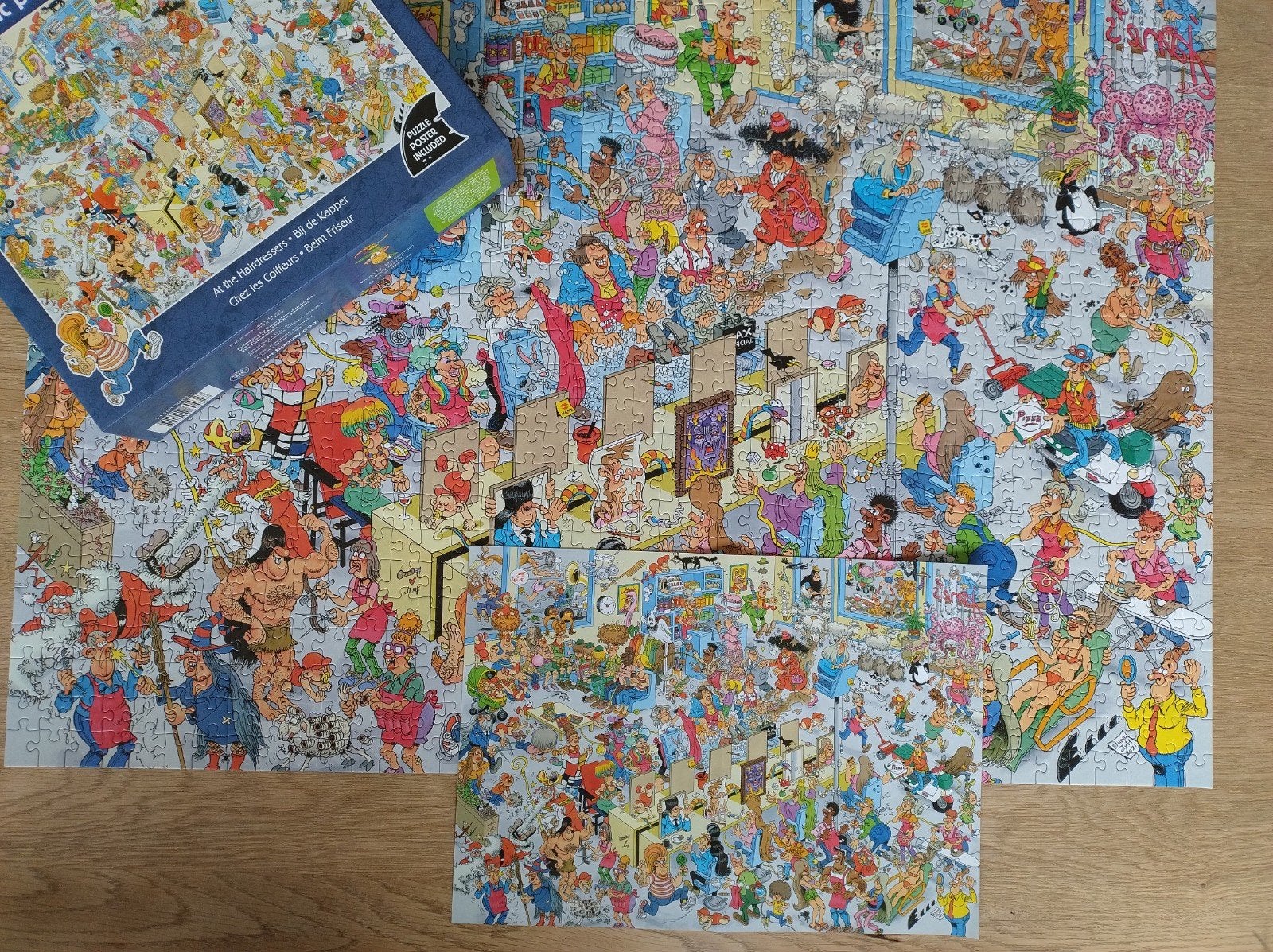 Jan van Haasteren legpuzzel, bij de kapper 1000 stukjes, Ophalen of Verzenden, 500 t/m 1500 stukjes