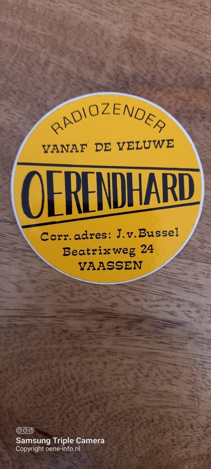 Oerendhard Radiozender piraat Sticker  Vanaf de Veluwe, Ophalen of Verzenden, Zo goed als nieuw, Overige typen
