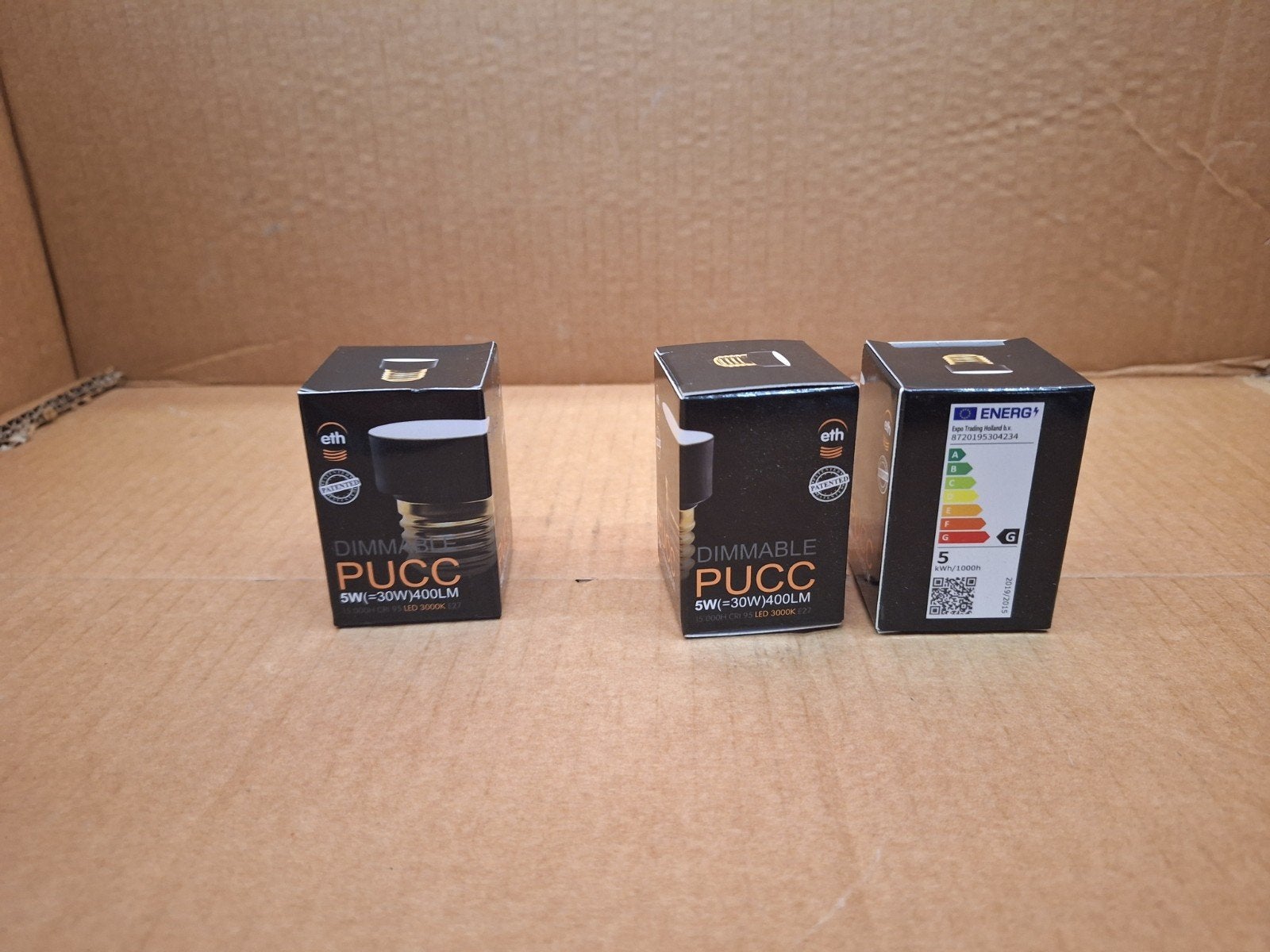 3x Dimbare PUCC LED Lamp E27 5W (vervangt 30W) 400LM, Huis en Inrichting, Overige merken, Onbekend, Nieuw, Onbekend