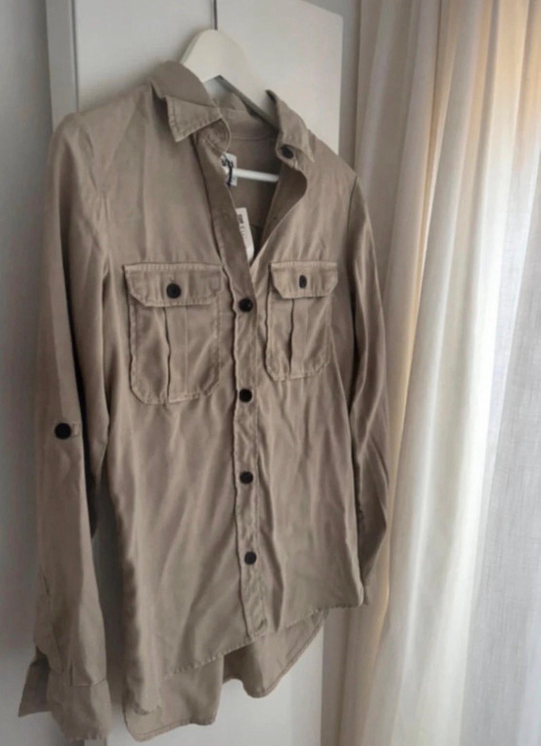 Zara groen, khaki, beige overhemd,mooie klassieke blouse S/M, Kleding | Dames, Maat 38/40 (M), Nieuw, Ophalen of Verzenden, Lange mouw