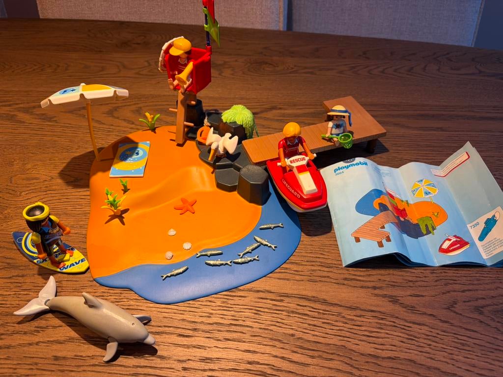 Playmobil lifeguard strand 3664, Ophalen of Verzenden, Gebruikt, Complete set