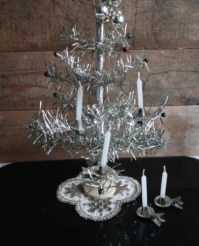 5 feathertree mini kaarsjes + mini knijpertjes, Ophalen of Verzenden, Gebruikt
