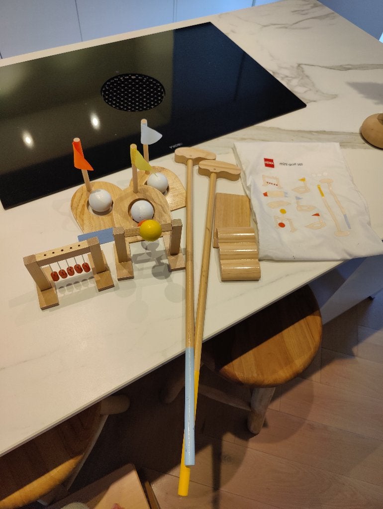 Houten minigolf setje, Ophalen, Zo goed als nieuw