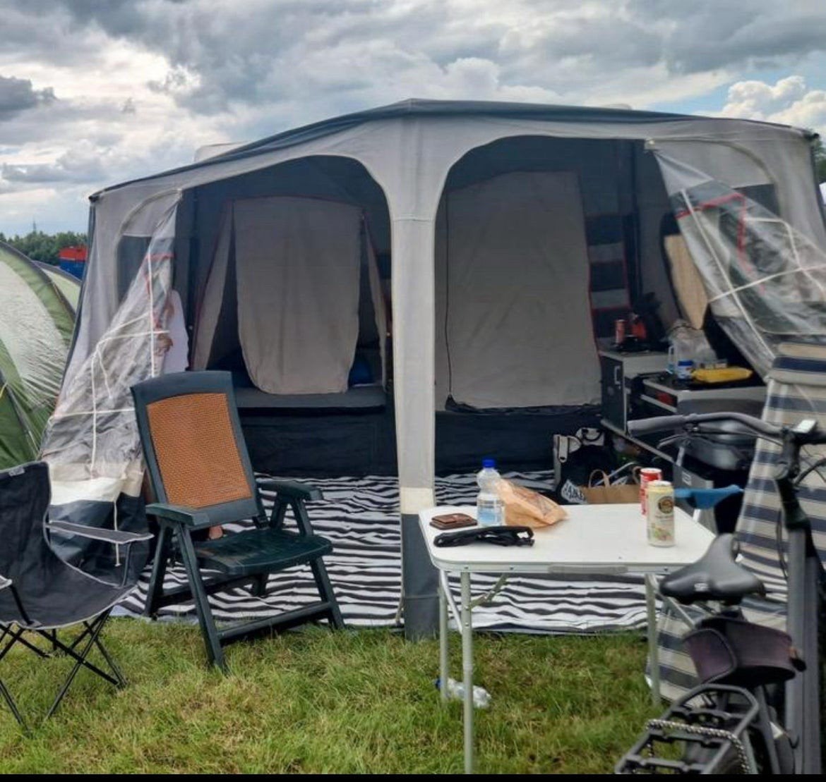Camp-let Royal vouwwagen met imperiaal en disselbak, Ophalen, Lichtgrijs, Tot en met 4, Camp-Let