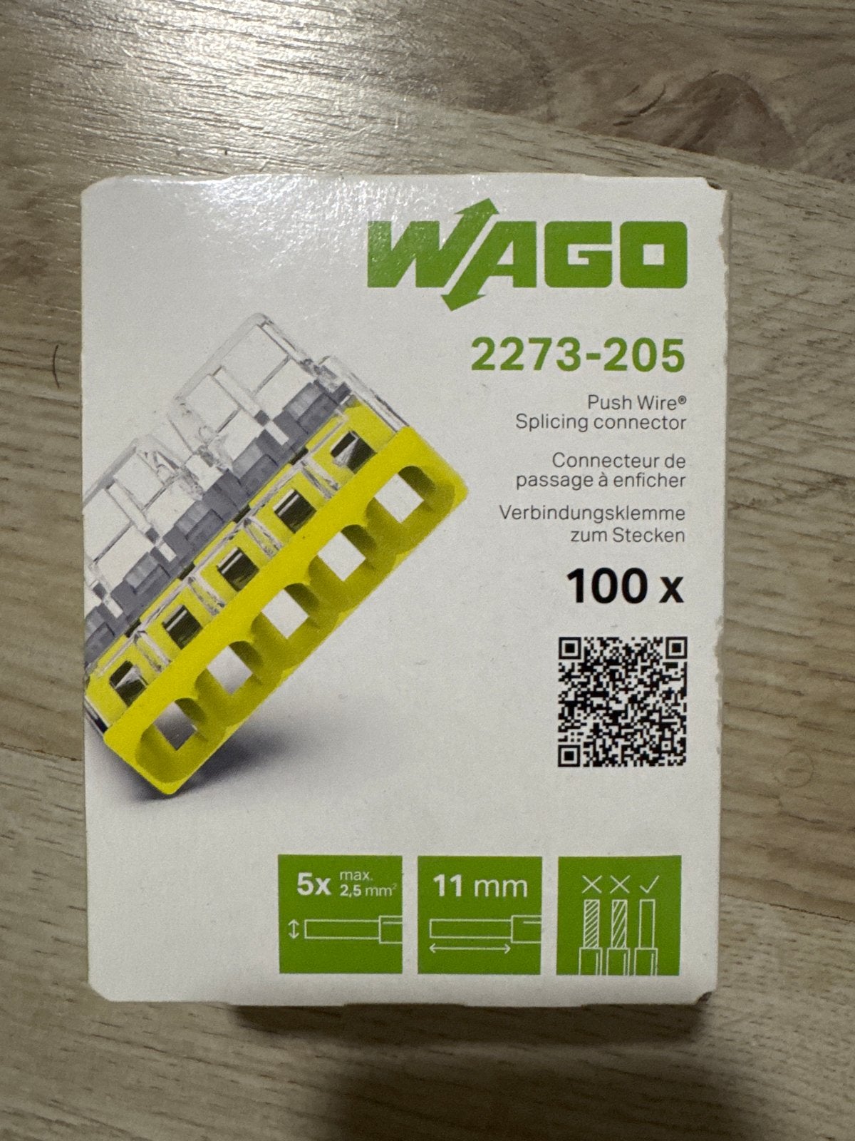 WAGO 2273-205 Push Wire Splicing connector 100 stuks, Ophalen of Verzenden, Nieuw, Overige merken, Overige typen
