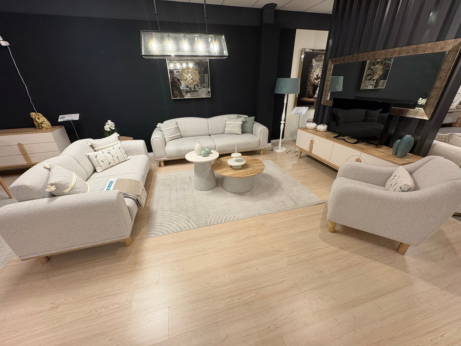 Complete woonkamerset: banken, fauteuil, salontafels, dresso, Huis en Inrichting, Complete inboedels, Ophalen of Verzenden