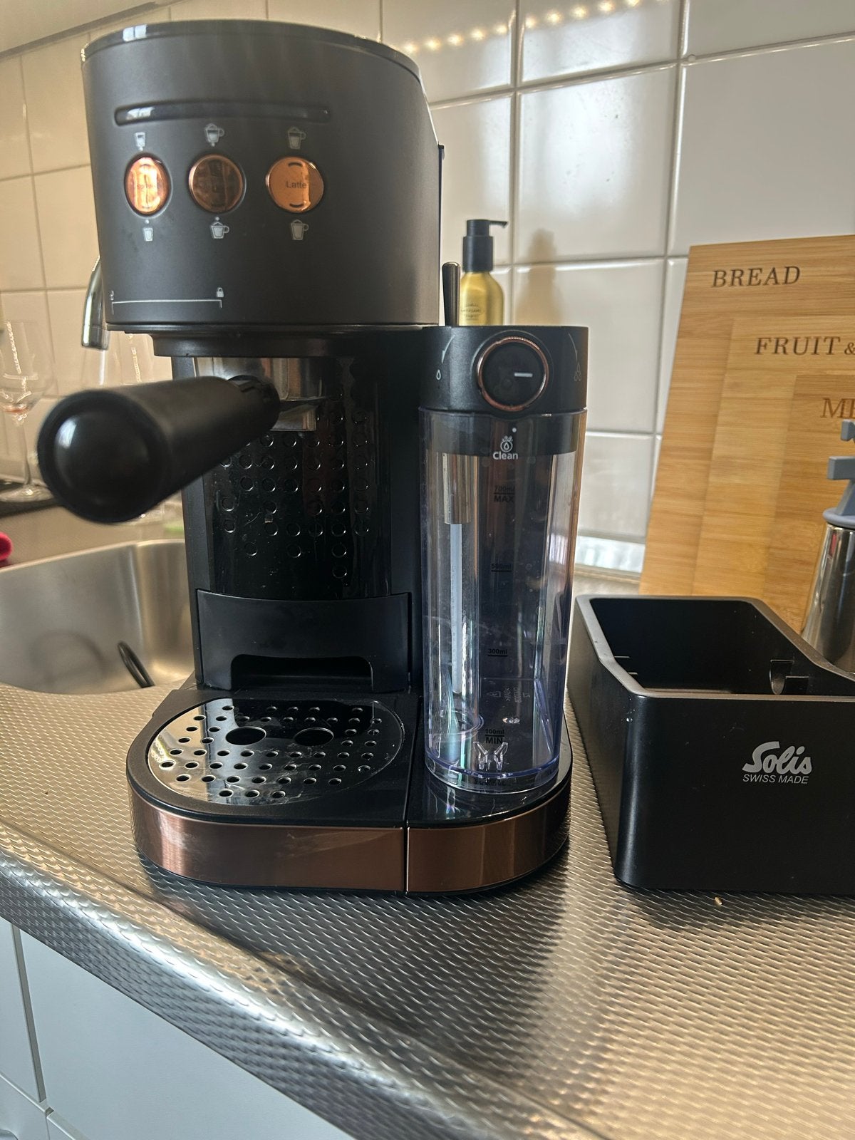 Solis Barista Perfetta Plus Espressomachine - Zwart/Koper, Witgoed en Apparatuur, Ophalen, Afneembaar waterreservoir, Espresso apparaat