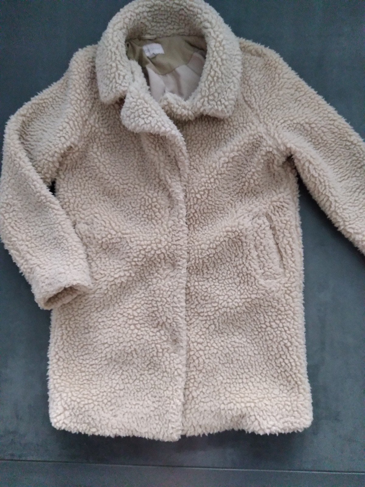 Kids Only meisjes beige teddy jas maat 140, Ophalen, Zo goed als nieuw, Kids Only, Meisje