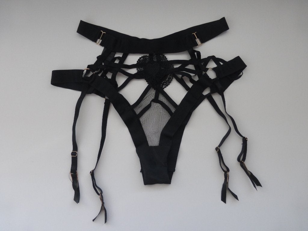 Sexy slip met hartjes van Hunkemöller, Hunkemöller, Verzenden, Zwart, Slip